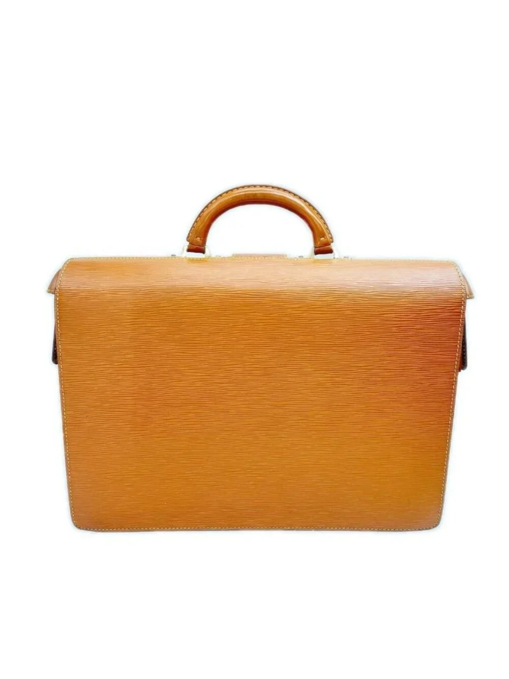 Louis Vuitton Business Bag Epi Serviette Fermoir with Key Solid Brown